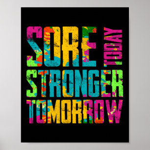 Poster Sore hoje com mais força no futuro Workout motivac