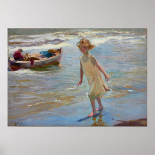 Poster Sorolla - Nina On Beach, Valencia