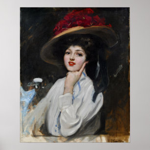 Poster Sorolla - Uma Mulher Jovem Em Um Chapéu