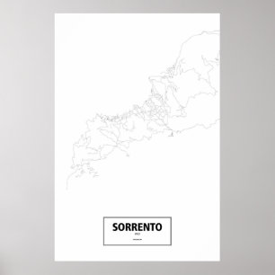 Póster Sorrento, Italia (preto no branco)