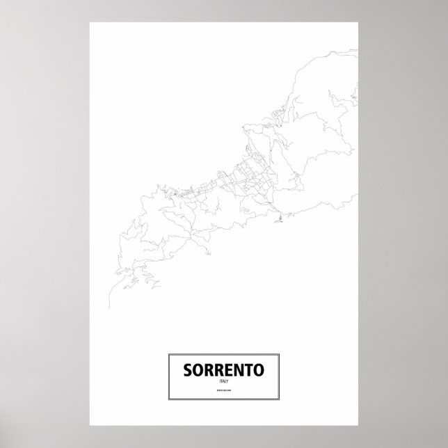 Póster Sorrento, Itália (preto no branco) (Frente)