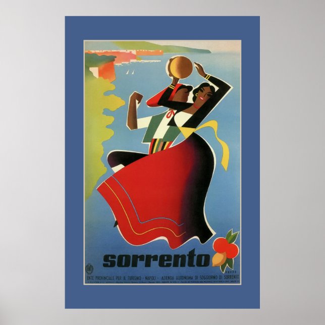 Poster Sorrento vintage Italian travel advertising (Frente)