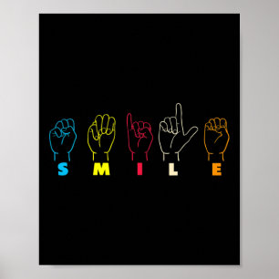 Poster Sorria ASL Alphabet American Sing Language ASL Tea