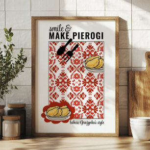Póster Sorria e faça Pierogi - Estilo Babcia [NOME PERSON