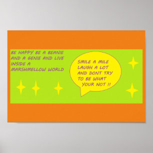 Poster Sorria e seja feliz com o tema poster-impressão Be