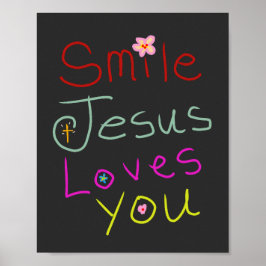 Poster ‘Sorria Jesus Te Ama’ Script Colorido
