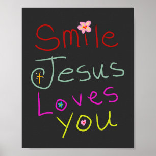 Poster ‘Sorria Jesus Te Ama’ Script Colorido