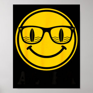 Poster sorriso aloha óculos de sol surfista reflexão