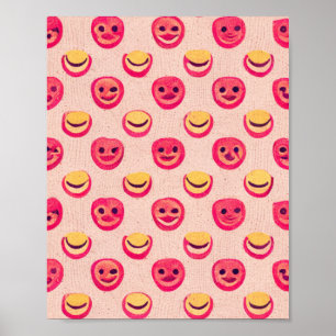 Poster Sorriso cor-de-rosa, emoji, pinta presentes de pos