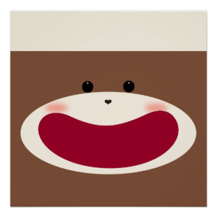 Póster Sorriso de Macaco de Meia(Menino)Poster Brilhante