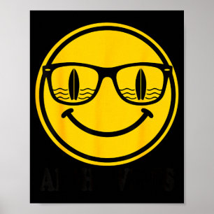 Poster sorriso de óculos de sol de surf aloha reflexo de