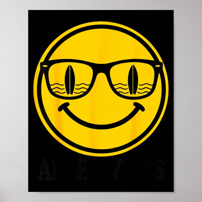 Poster sorriso de óculos de sol de surf aloha reflexo de  (Frente)