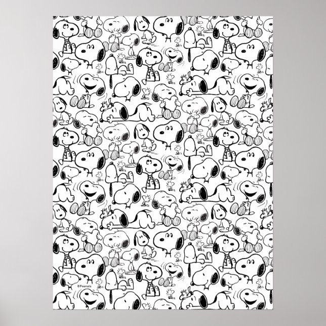 Poster Sorriso Gargalhada Risada Padrão do Snoopy (Frente)