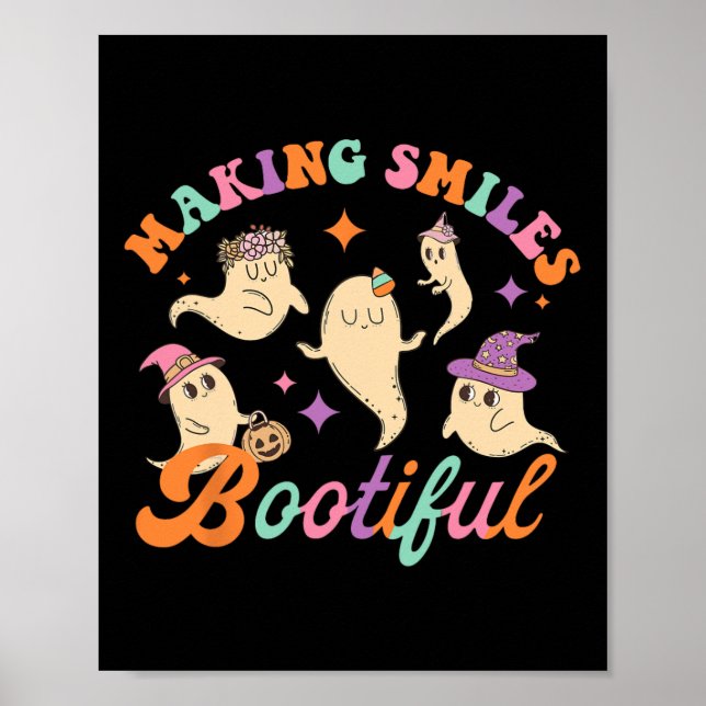 Poster Sorrisos Bootizando Engraçado Fantasma Dentista Ha (Frente)