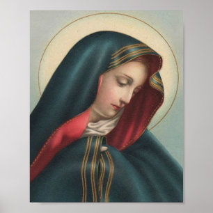 Poster Sorrowful Virgin Mary Religious Catholic