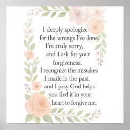 Poster Sorry/Apology\ Forgiveness Floral