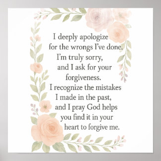 Poster Sorry/Apology\ Forgiveness Floral