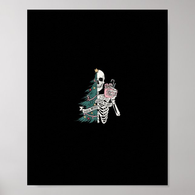 Poster sorta feliz sorta assustador esqueleto bebendo cac (Frente)