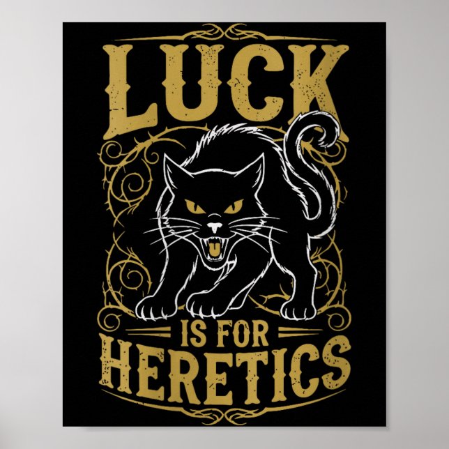 Poster Sorte de gato preto de mulheres é para bruxa hereg (Frente)