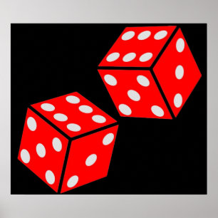 Poster SORTE SEIS DICE VERMELHO DEIXE O Dice