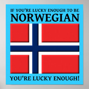 Poster Sorte Suficiente Para Ser Cartaz Norueguês Sinal