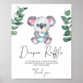 Poster Sorteio de fralda de urso koala