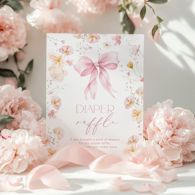 Poster Sorteio de Fraldas de Flor Silvestre Arco Rosa  (Criador carregado)