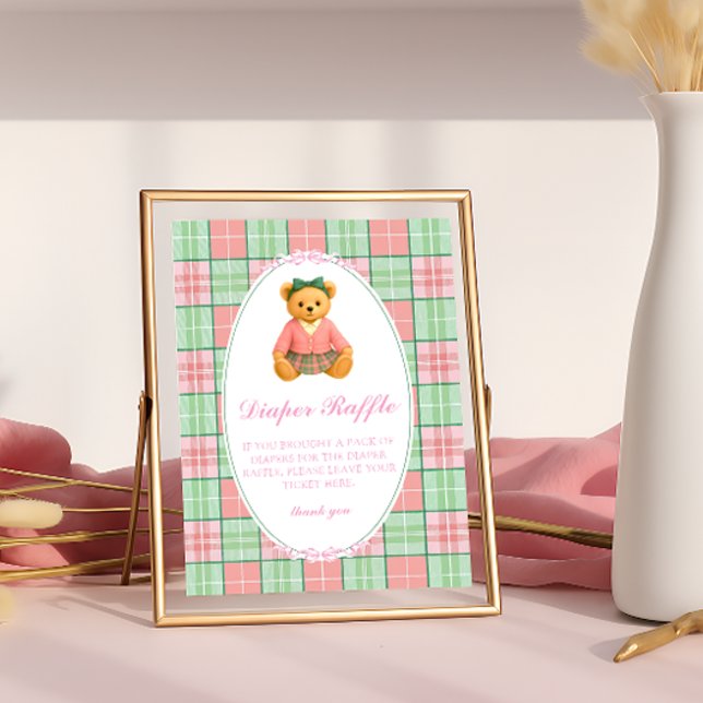 Poster Sorteio de Fraldas do Urso de Pelúcia Polo Girl (Criador carregado)