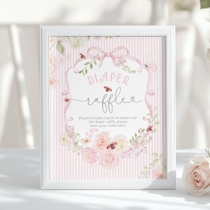 Poster Sorteio de Fraldas Love Bug Arco Flor Silvestre Ch