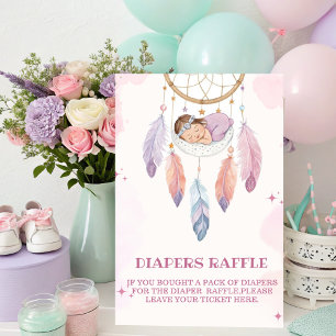 Poster Sorteio de fraldas para chá de bebê com captura de