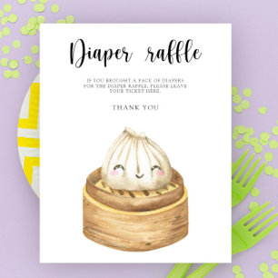 Poster Sorteio de fraldas para chá de bebê de dumpling ch