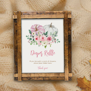 Poster Sorteio de Fraldas Pequena Abóbora Rosa Antiga 