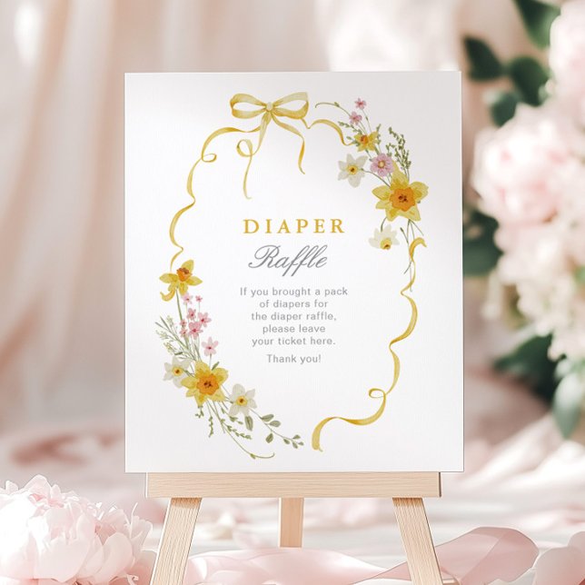 Poster Sorteio de Fraldas Wiildflower Floral Arco Chuvada (Criador carregado)