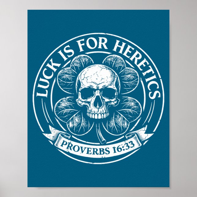 Poster Sortudo é para hereges provérbios 16_33 dia de São (Frente)