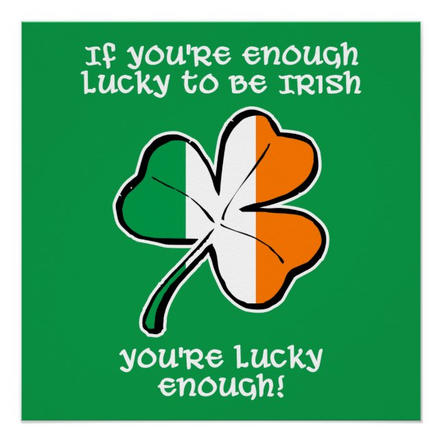 Póster Sortudo o suficiente para ser irlandês (Frente)