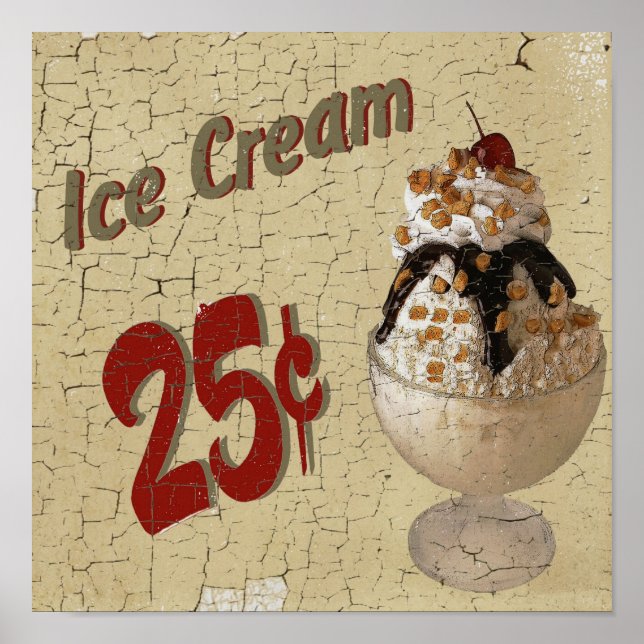 Poster Sorvete 25 centavos (Frente)