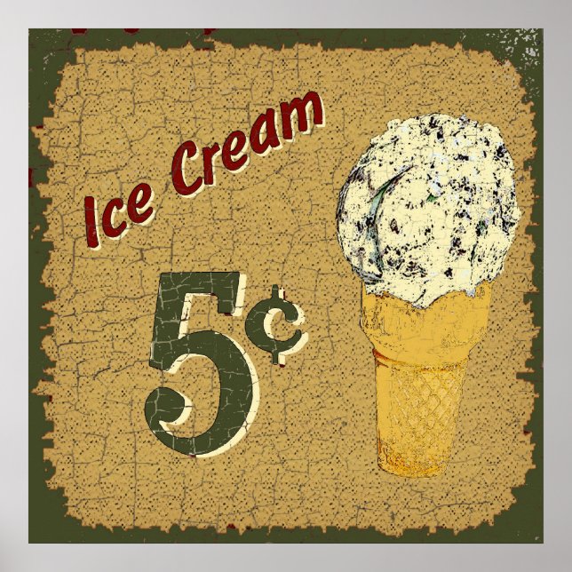 Poster Sorvete 5 centavos (Frente)