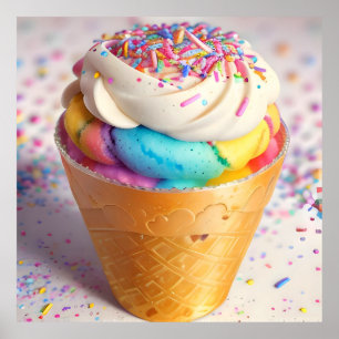Poster Sorvete Cone Sprinkles