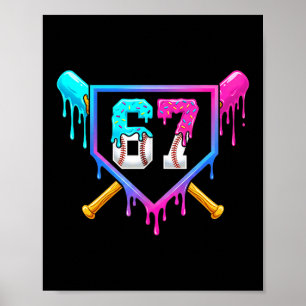 Poster Sorvete de Beisebol Drip 67 Seis Sete Meme Número