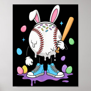 Poster Sorvete de Beisebol Gotejamento Meninos Jovens Cut
