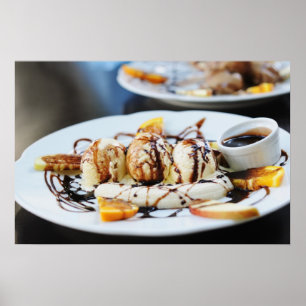 Poster sorvete de café com calda de chocolate