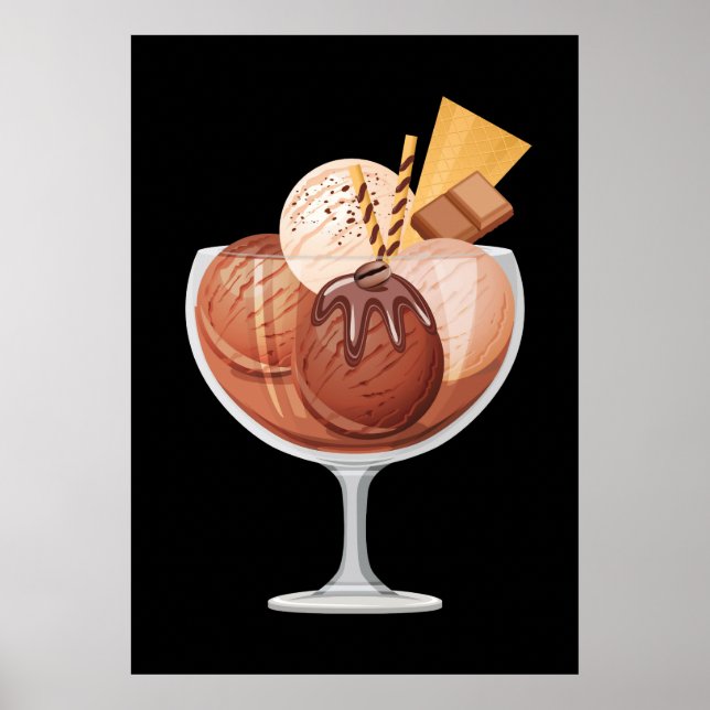 Poster Sorvete de chocolate (Frente)