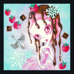 Poster Sorvete de Chocolate de Morango Faerie<br><div class="desc">Uma pintura original de fantasia em acrílicas intitulada: "Feira de Sorvete de Chocolate de Morango". Em algum lugar em Faerieland, as Feiras Sorvetes vivem. Eles comem um sorvete delicioso todos os dias, e nada mais. O cabelo deles é feito de sorvete, e eles o chamam com coisas como xarope de...</div>