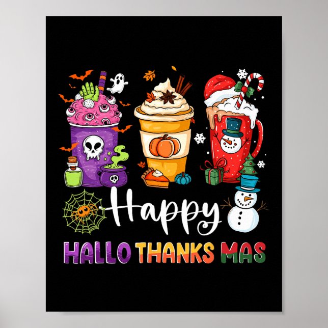 Poster Sorvete de Chocolate Hallothanksmas Bebe Natal Ha (Frente)