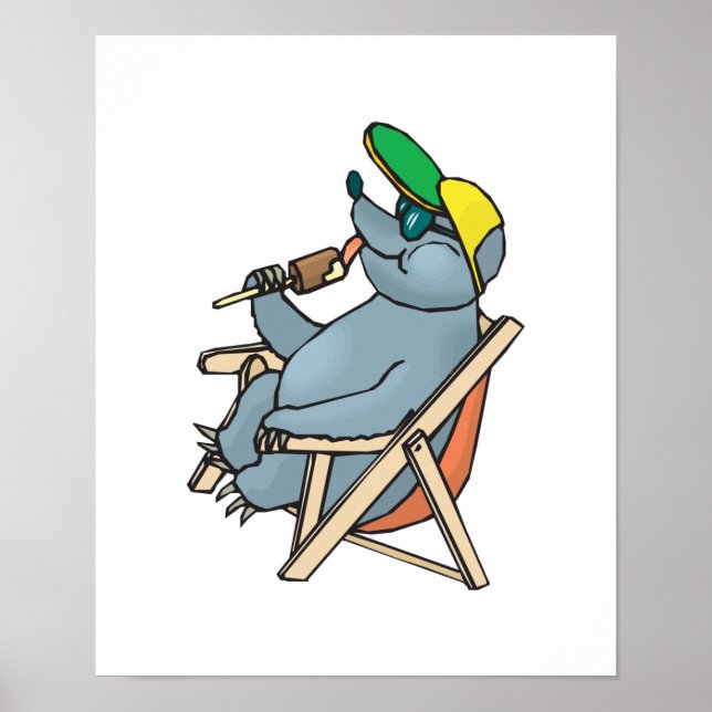 Poster sorvete de foca engraçada (Frente)