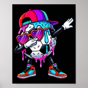 Poster Sorvete de Futebol Gotejamento Dabbing Confeitos S