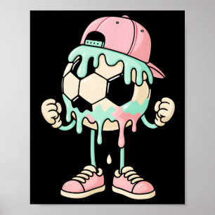 Poster Sorvete de futebol pingando meninos jogadores jove