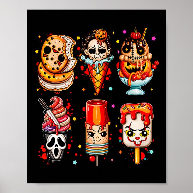 Poster Sorvete de Halloween dos Filmes de terror (Frente)
