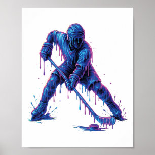 Poster Sorvete de jogador de hóquei no gelo Gráfico Juven
