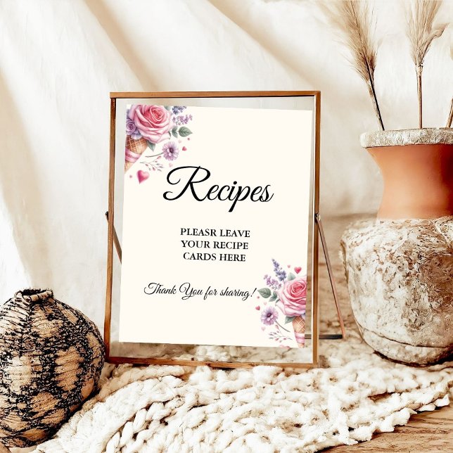 Poster Sorvete de Pastel Deixe seus Receitas Chá de Panel (Criador carregado)